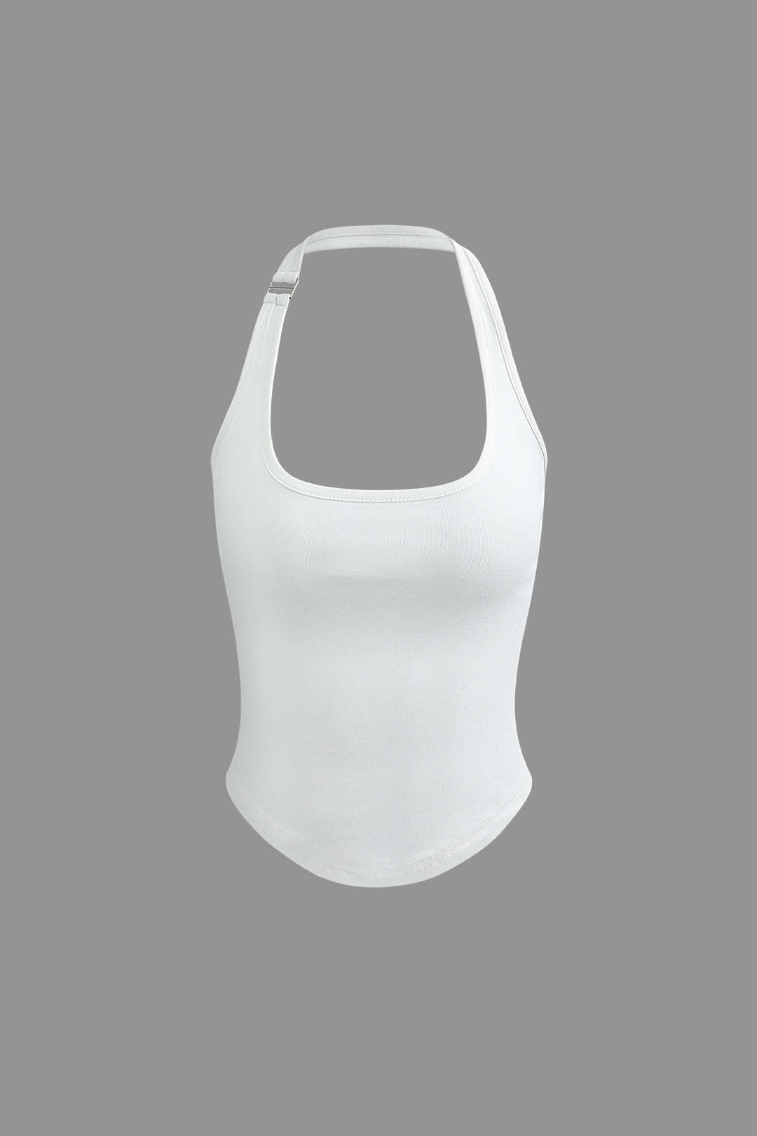 Classic Halter Curved Hem Tank Top