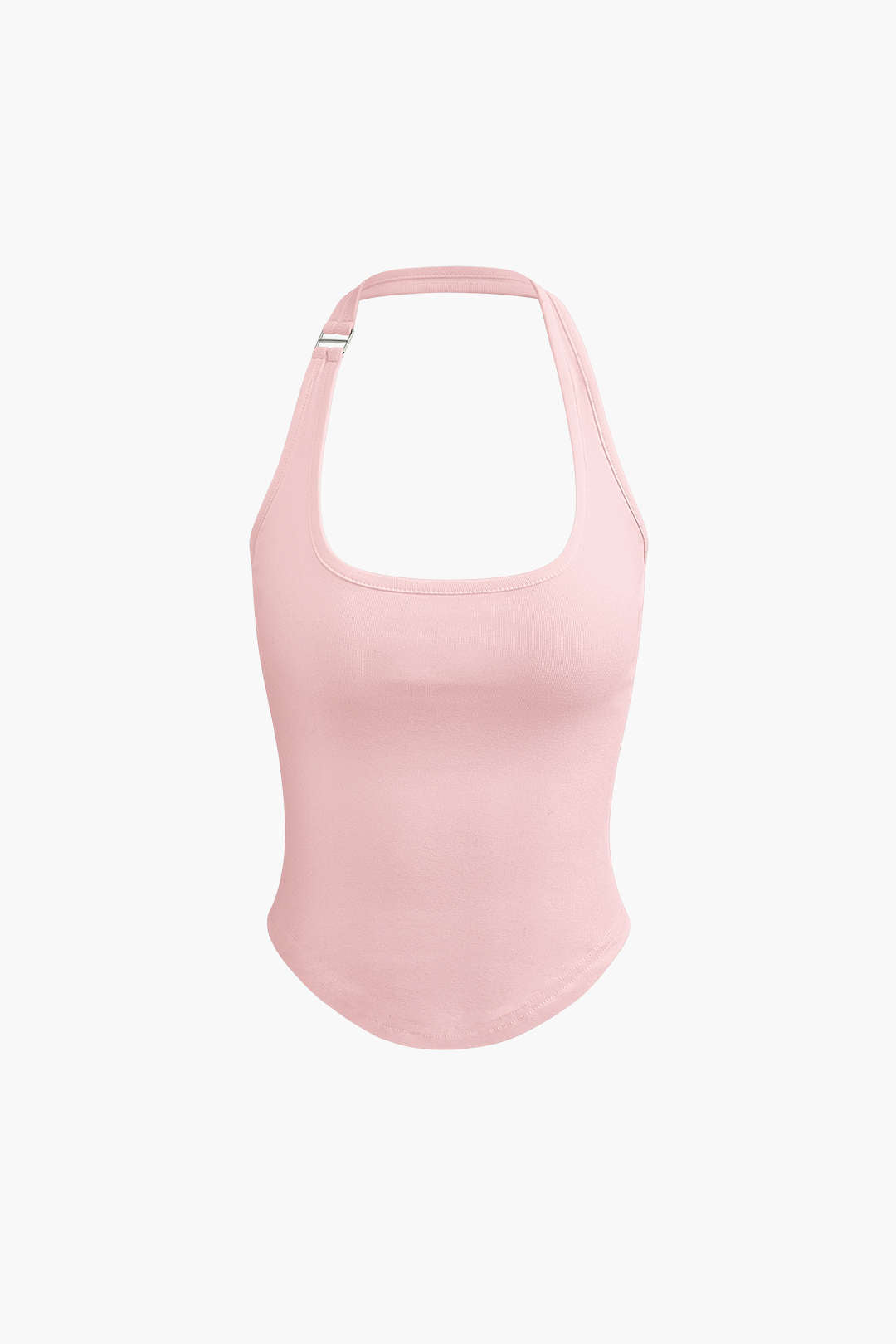Classic Halter Curved Hem Tank Top