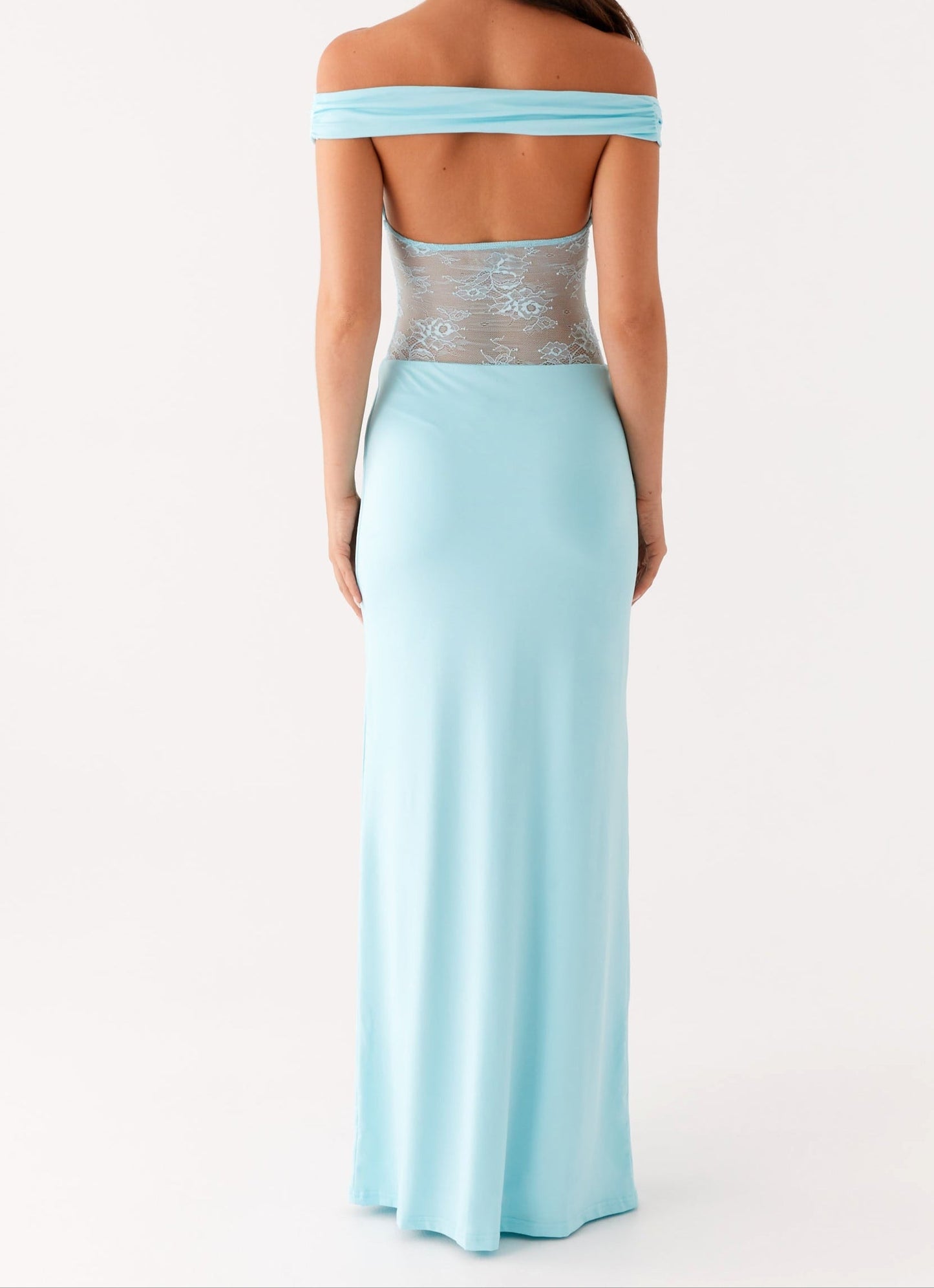 Michele Spitzen Maxikleid – Türkis