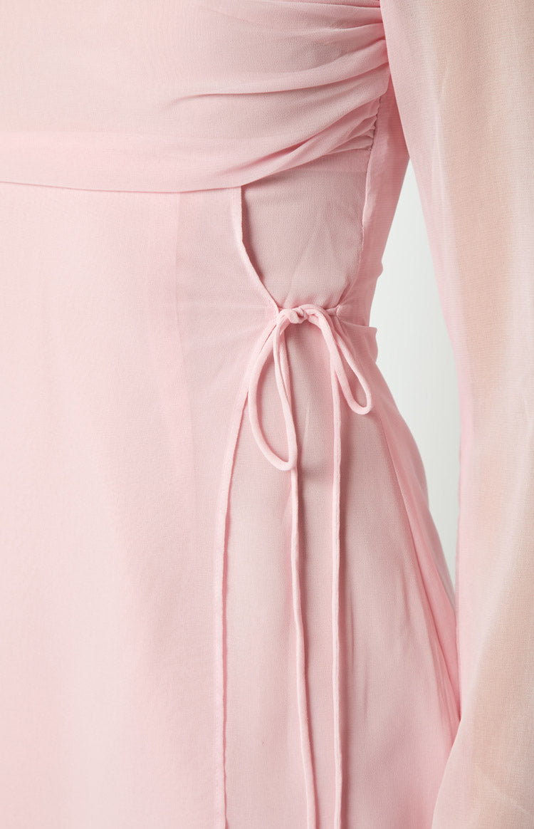 Vittoria mini dress with long sleeves in baby pink