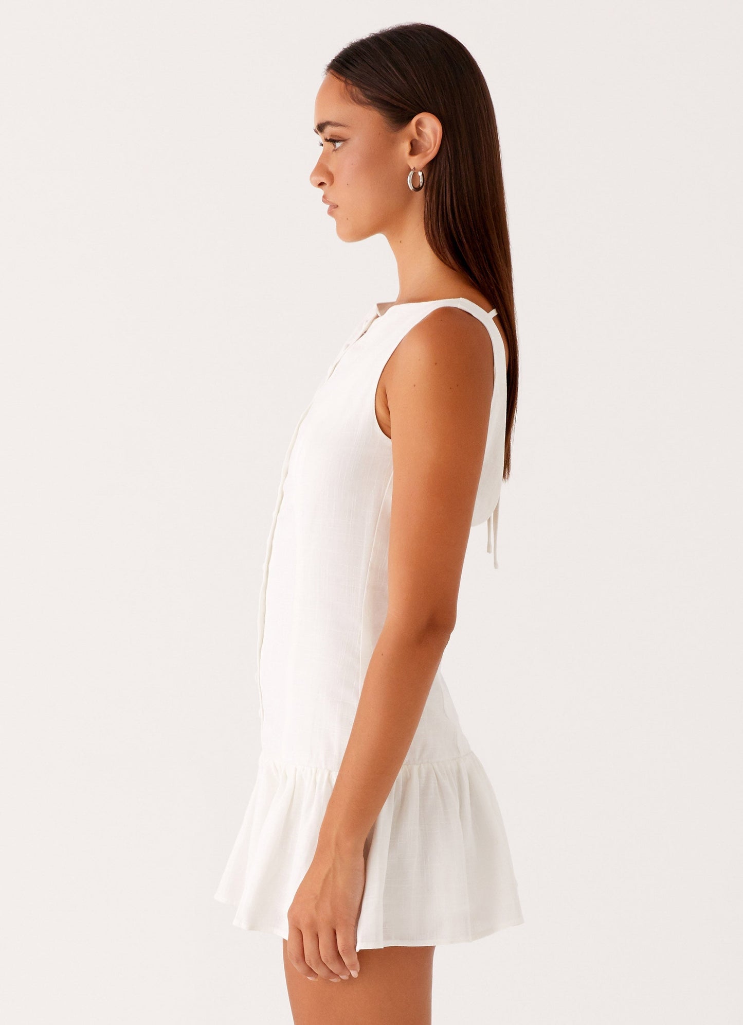 Anete Leinen Minikleid - Weiß