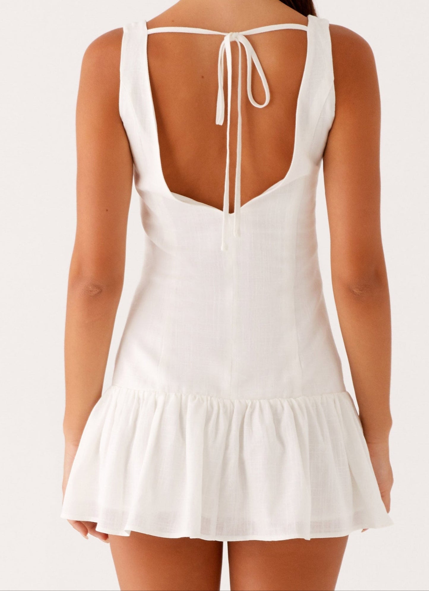 Anete Leinen Minikleid - Weiß