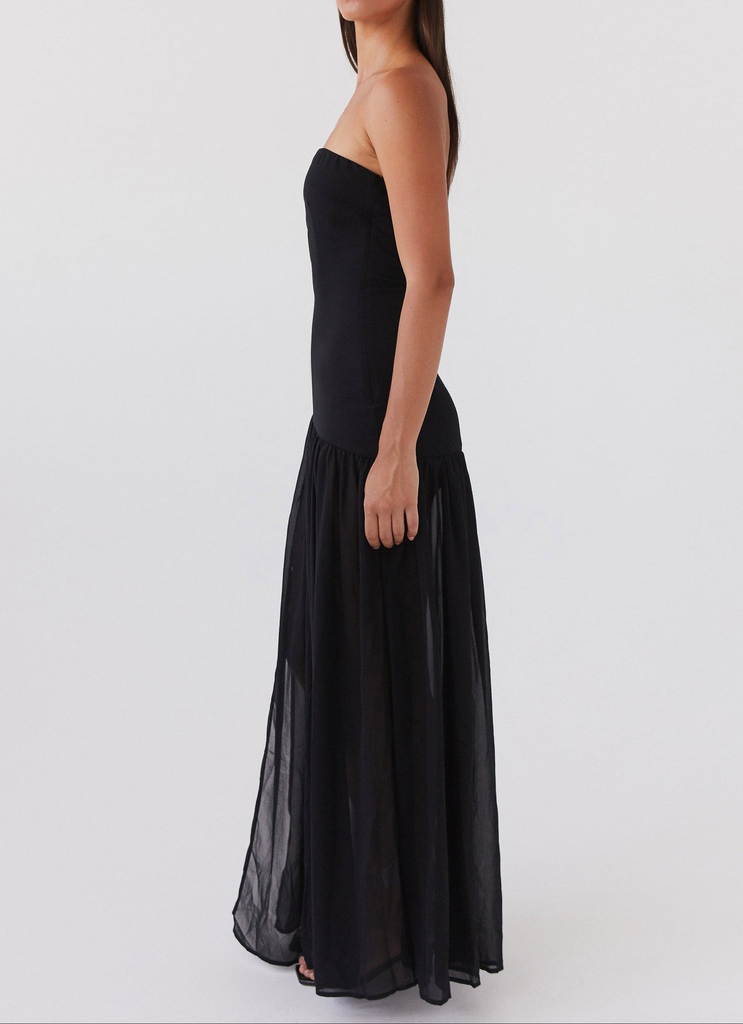 Gelsomina Trägerloses Maxikleid - Schwarz