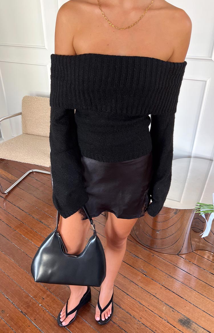 Cristina lace mini skirt black