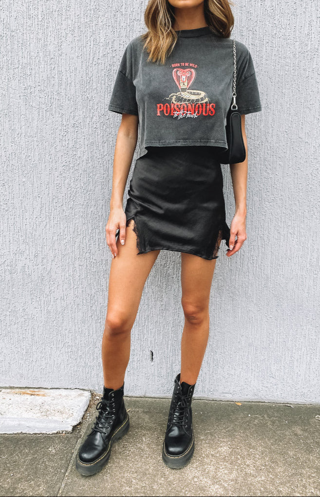 Cristina lace mini skirt black