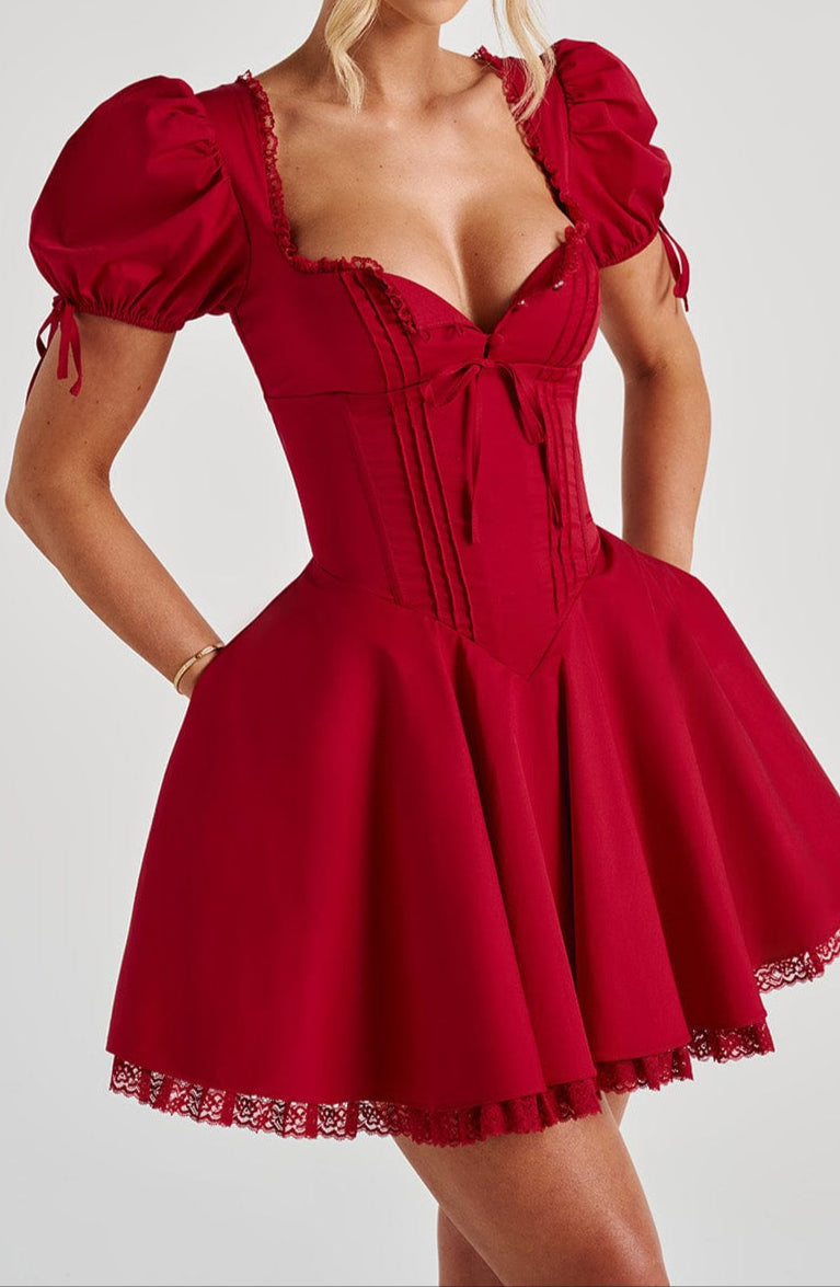 Vallea mini dress – red