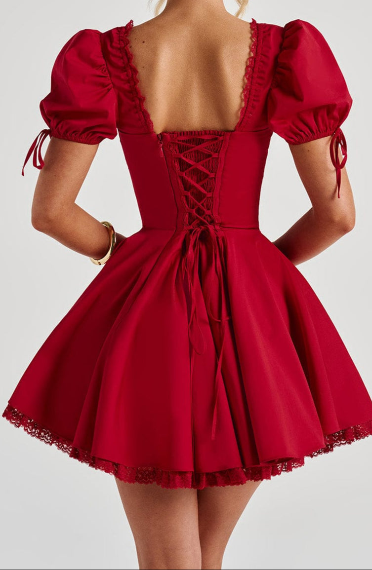 Vallea mini dress – red