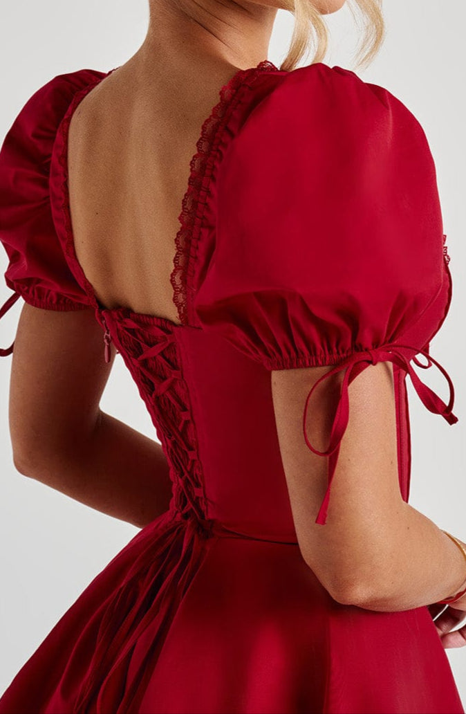 Vallea mini dress – red