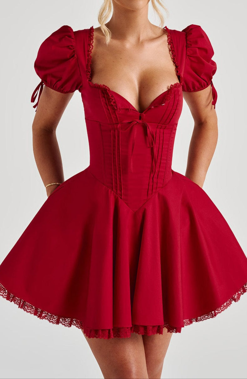 Vallea mini dress – red