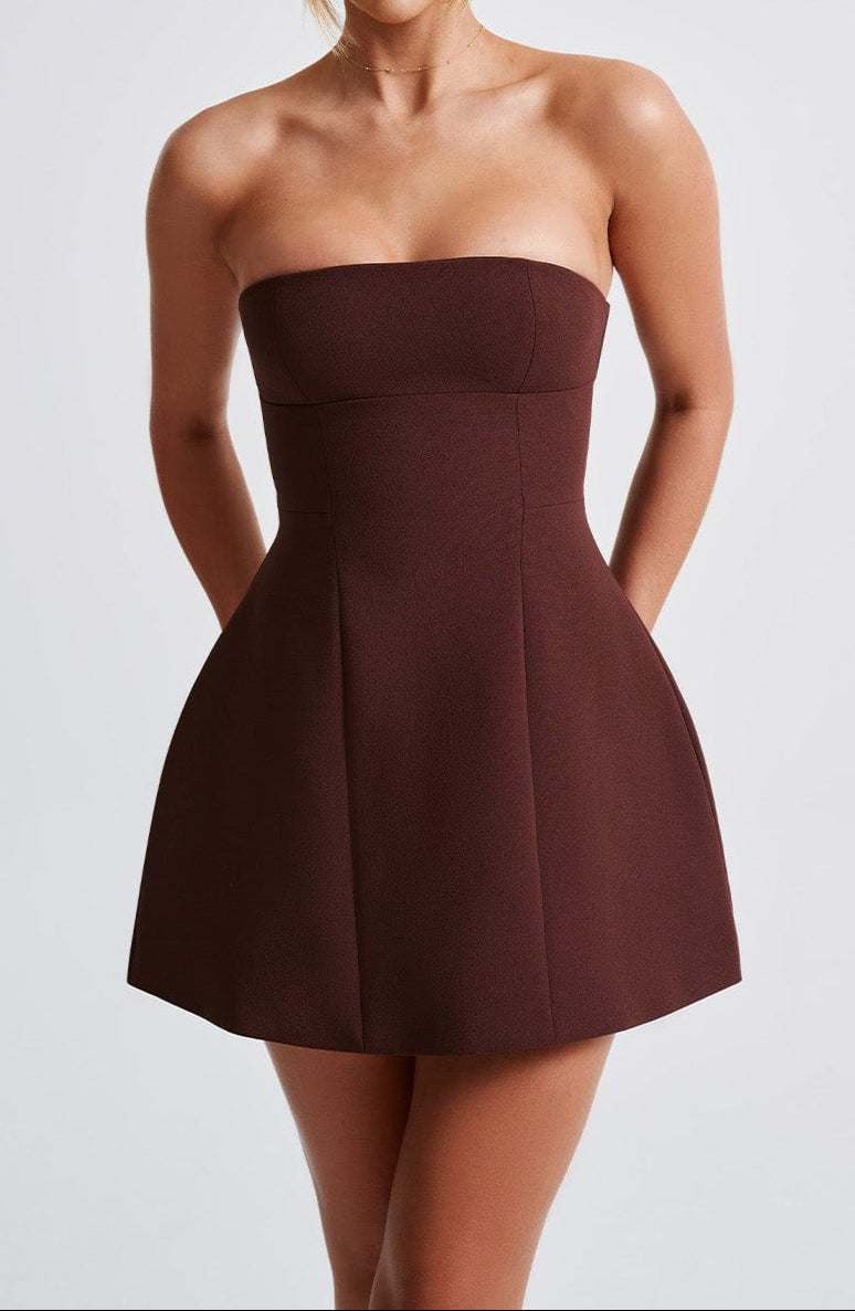 Marzia Mini Dress - Brown