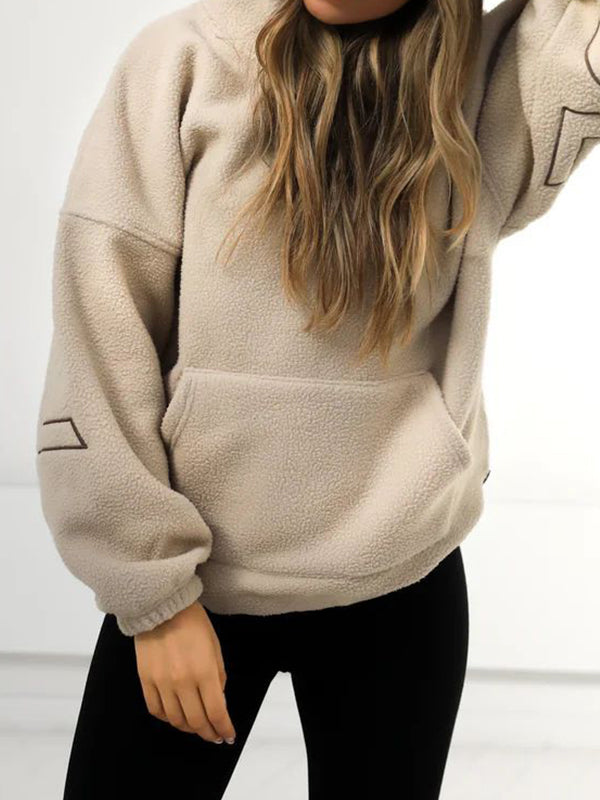 Solid 90s Letter Print Oversized Hoodie