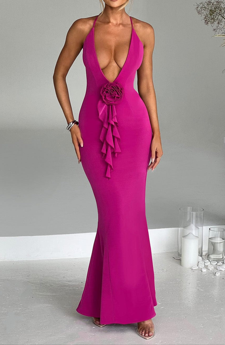 Terina Maxi Dress - Bright Pink
