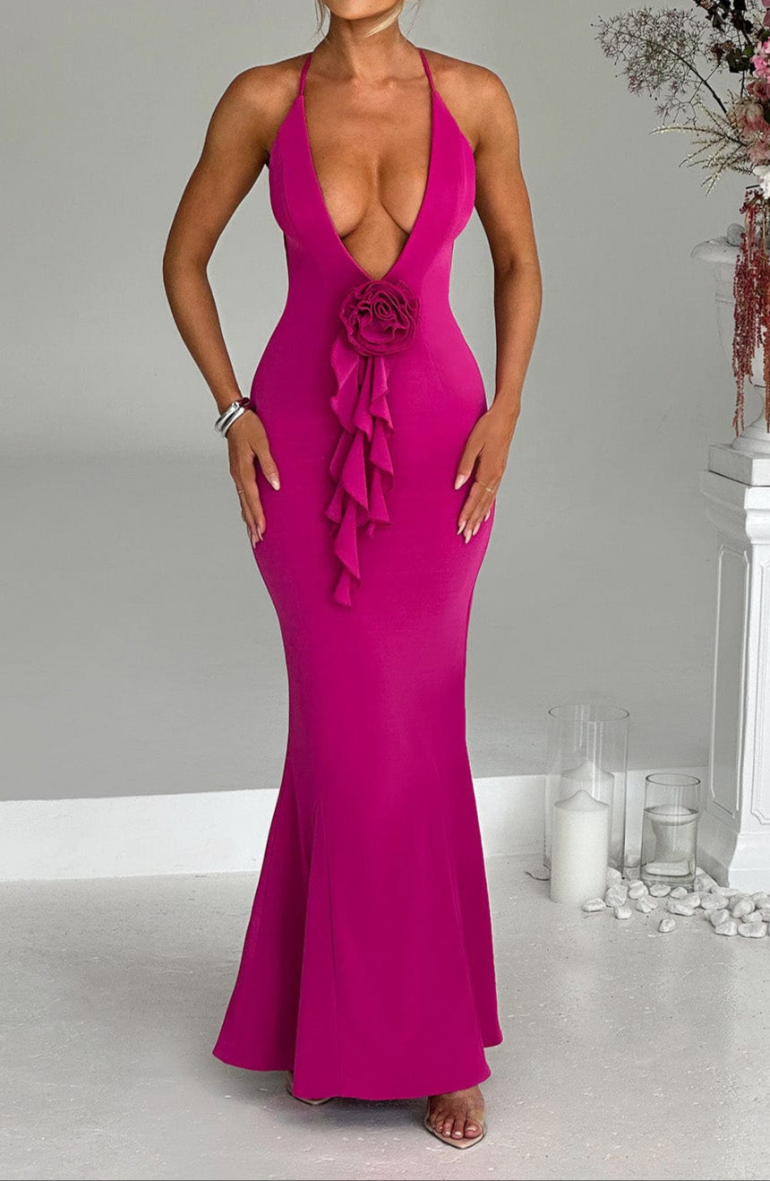 Terina Maxi Dress - Bright Pink