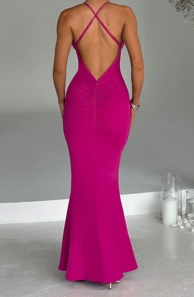 Terina Maxi Dress - Bright Pink