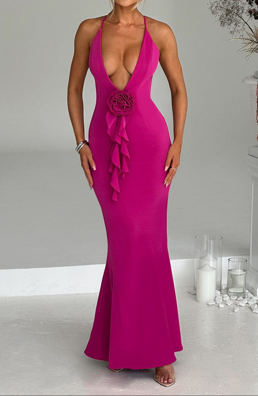 Terina Maxi Dress - Bright Pink