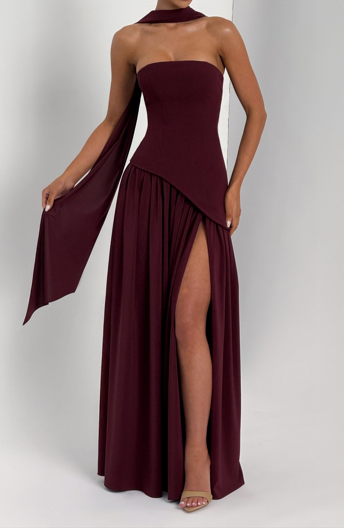Natale Maxi Dress – Cherry Lacquer
