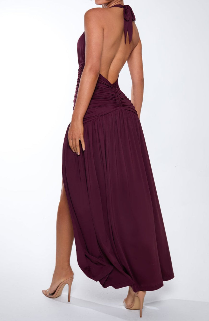 Fiorella maxi dress – cherry lacquer