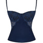 Dark Blue Sexy See Through Lace Slim Corset Top