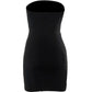 Black Y2K bandeau mini dress with bow decor