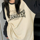 Oversized raglan long sleeve T-shirt with printed slogan