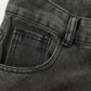 Hip Hop Pocket Rolled Hem Wide Leg Cargo Jeans