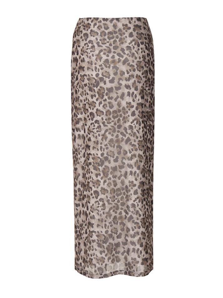 JY Vintage Leopard Printed High Waist Maxi Skirt / Vintage Leopard Printed High Waist Maxi Skirt