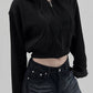 Classic Black Versatile Solid Color Corduroy Cardigan Made of Plush 