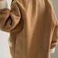 Vintage brown oversize jacket with lapel collar made of imitation lambskin