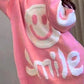 Y2K Smile Print Thick Loose Sweatshirt 