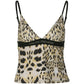 Y2K V-neck leopard print cami top