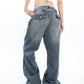 Blue denim baggy boyfriend jeans