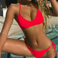 Neon colored push up bikini set with high waist