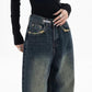 Dark Washed Vintage Baggy Boyfriend Jeans