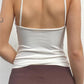 Crop cami top with O-ring neckline