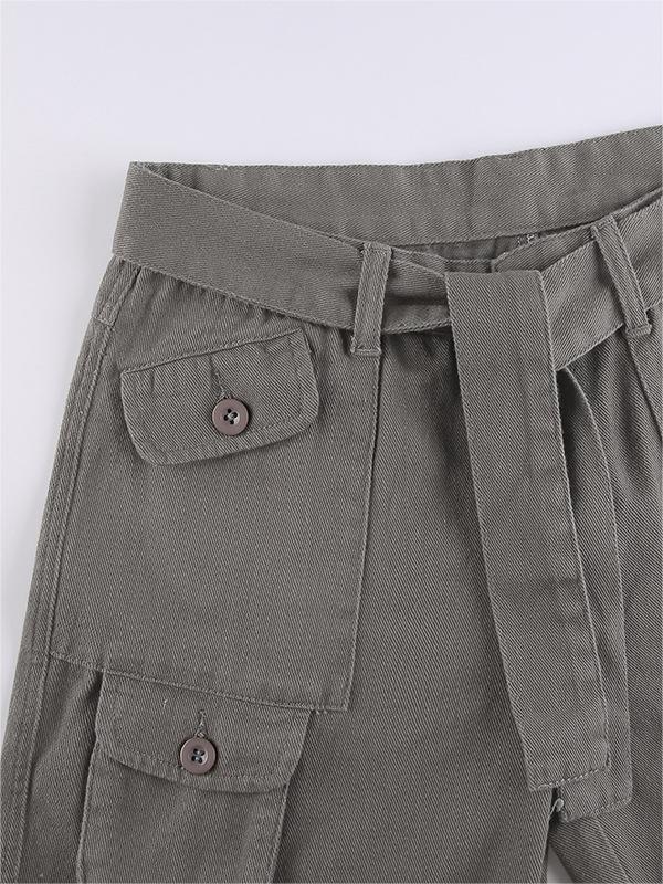 Faded gray 90s vintage cargo pants with cargo pockets