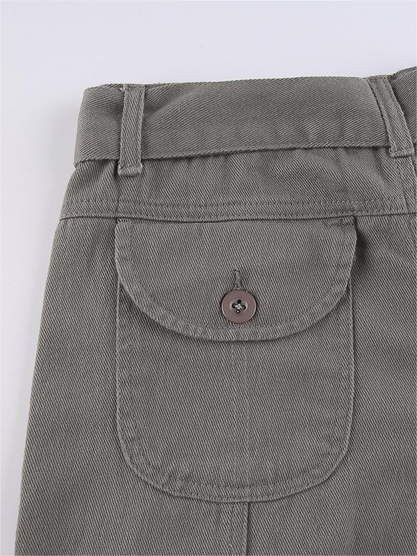 Faded gray 90s vintage cargo pants with cargo pockets