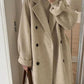 Classic long coat with lapel collar