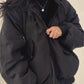 Reversible oversize fleece jacket with hood