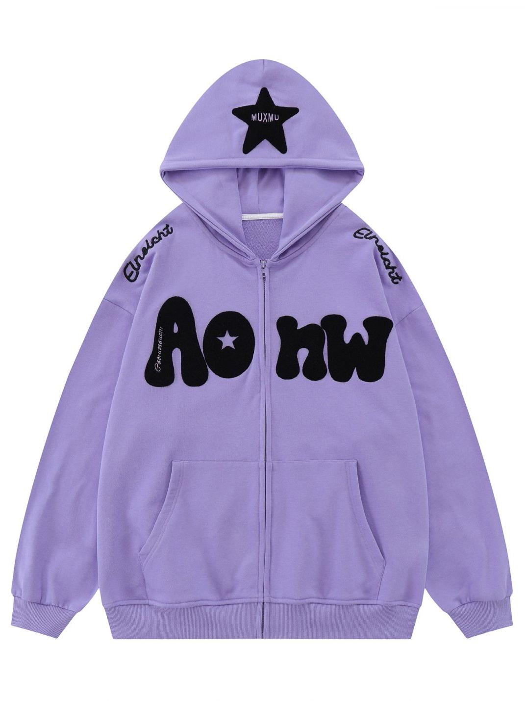 Oversize hoodie with Y2K flock print