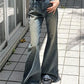 Vintage Washed Low Waist Flared Pants