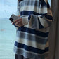 Vintage oversize long sleeve shirt with contrast stripes