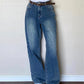 Vintage blue boyfriend jeans with a washed look