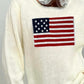 Vintage USA Flags Jacquard Pullover Sweater