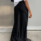 Classic Solid Color Satin Maxi Skirt