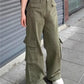 90s Vintage Green Cargo Jeans