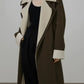 Classic oversize long coat with lapel collar and belt