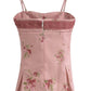 Pink Vintage Floral Lace Trim Cami Top