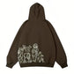 Oversized hoodie with hood and graffiti print