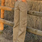 Classic Vintage Brown Cargo Jeans with Pocket