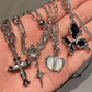 Y2k Star Cross Butterfly Heart Vintage Set Pendant